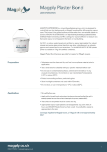 Magply Plaster Bond User Information